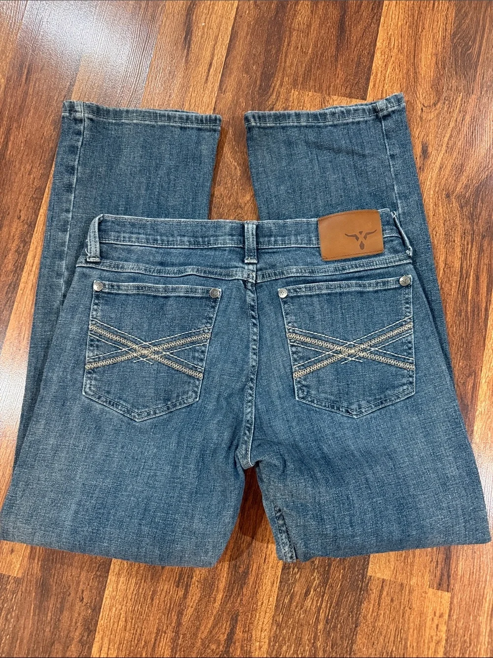 Wrangler Men’s Dark Blue Bootcut Denim Jeans